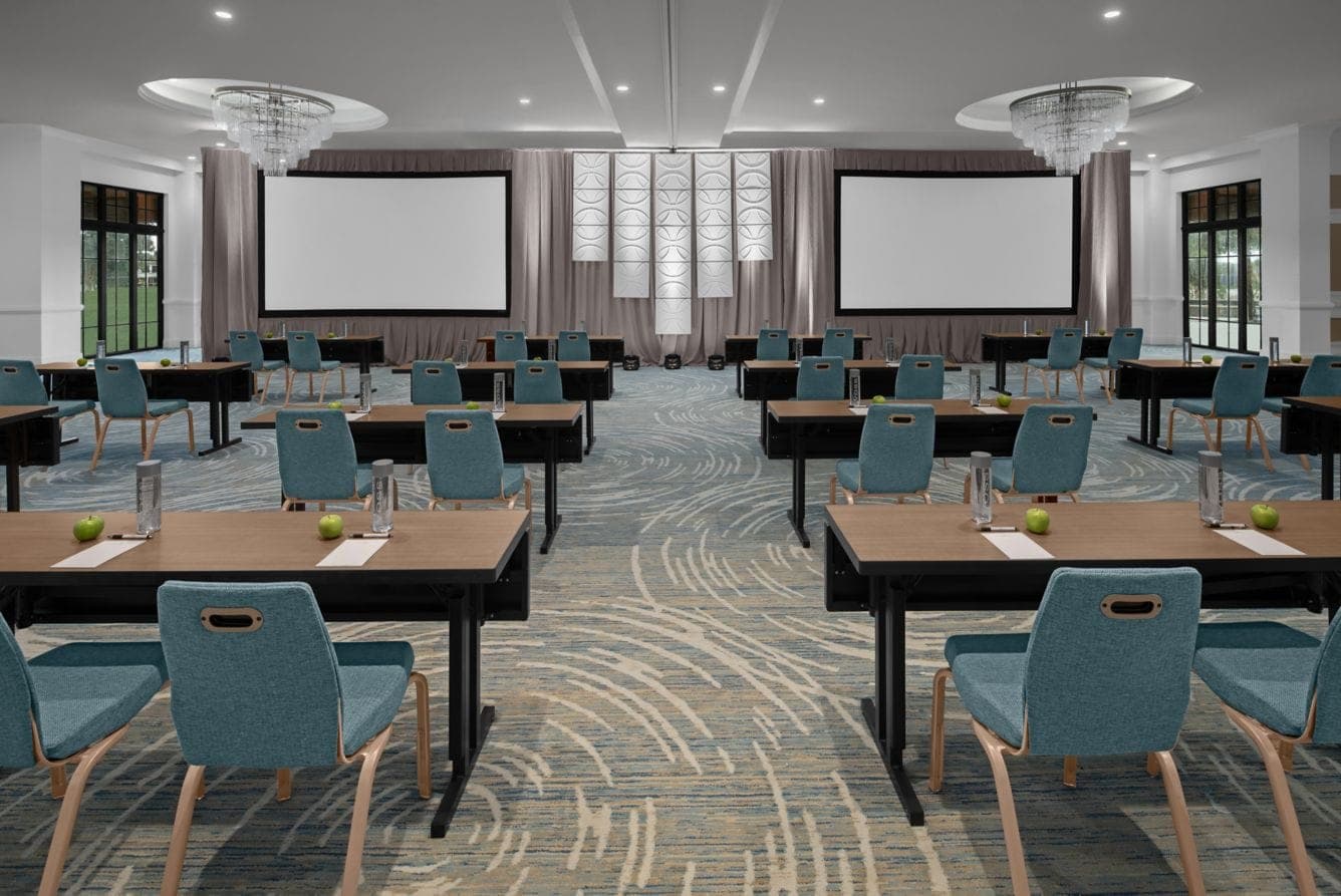 Conference ballroom, classroom setup